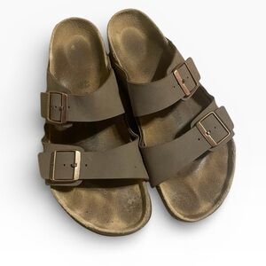 Birkenstock Men’s Arizona Sandals, Brown Leather, Size 10, GUC